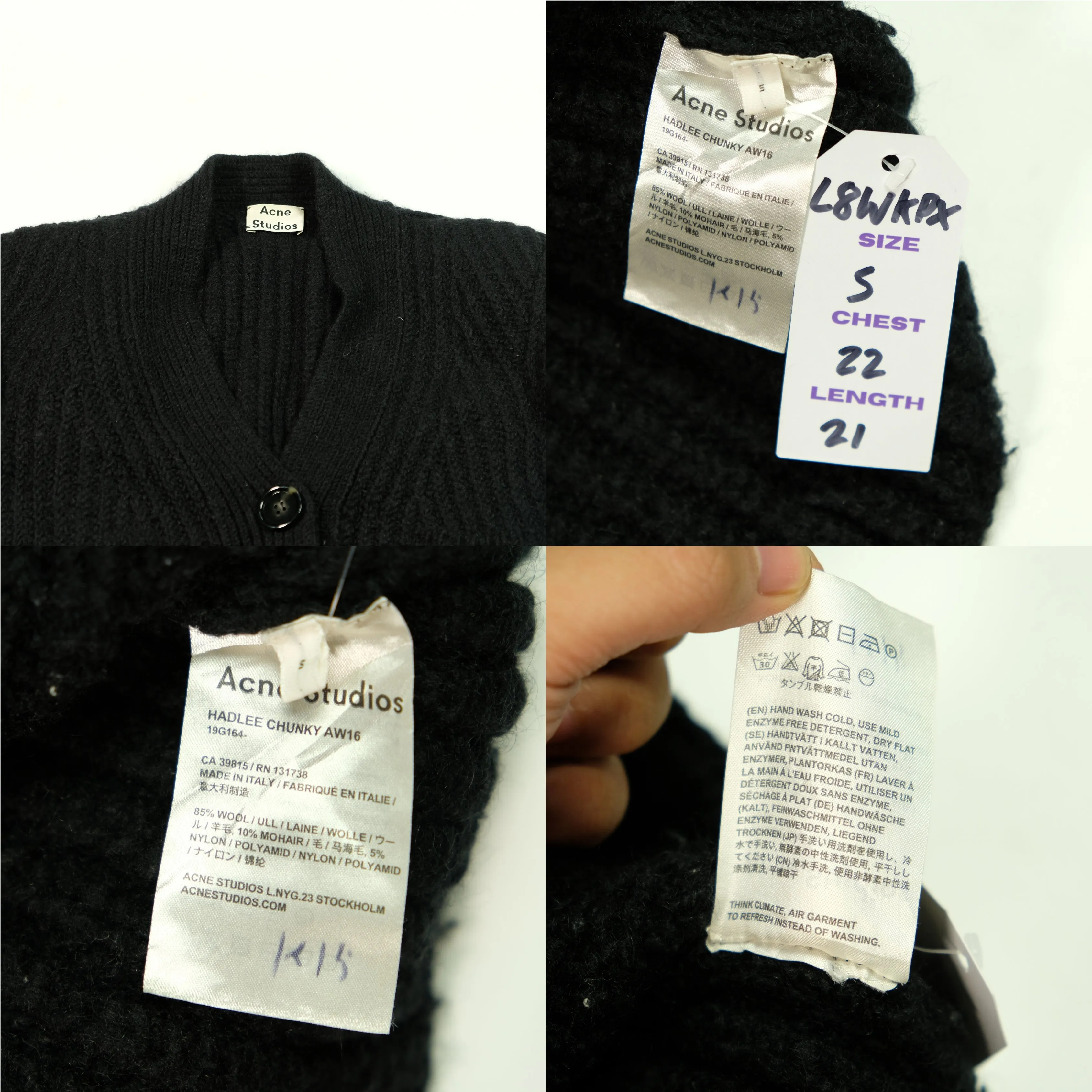 Acne Studios Vintage Cardigan Jumper Small