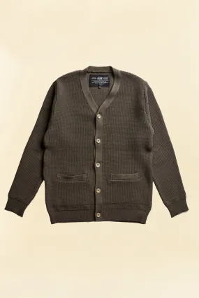 Addict Clothes ACVM Waffle Cotton Knit Cardigan - Army Green