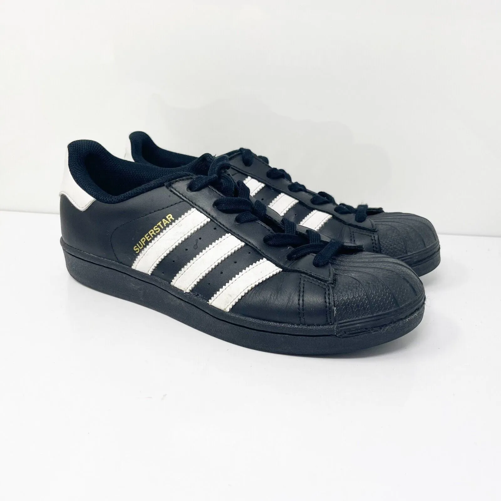 Adidas Boys Superstar B23642 Black Casual Shoes Sneakers Size 6.5