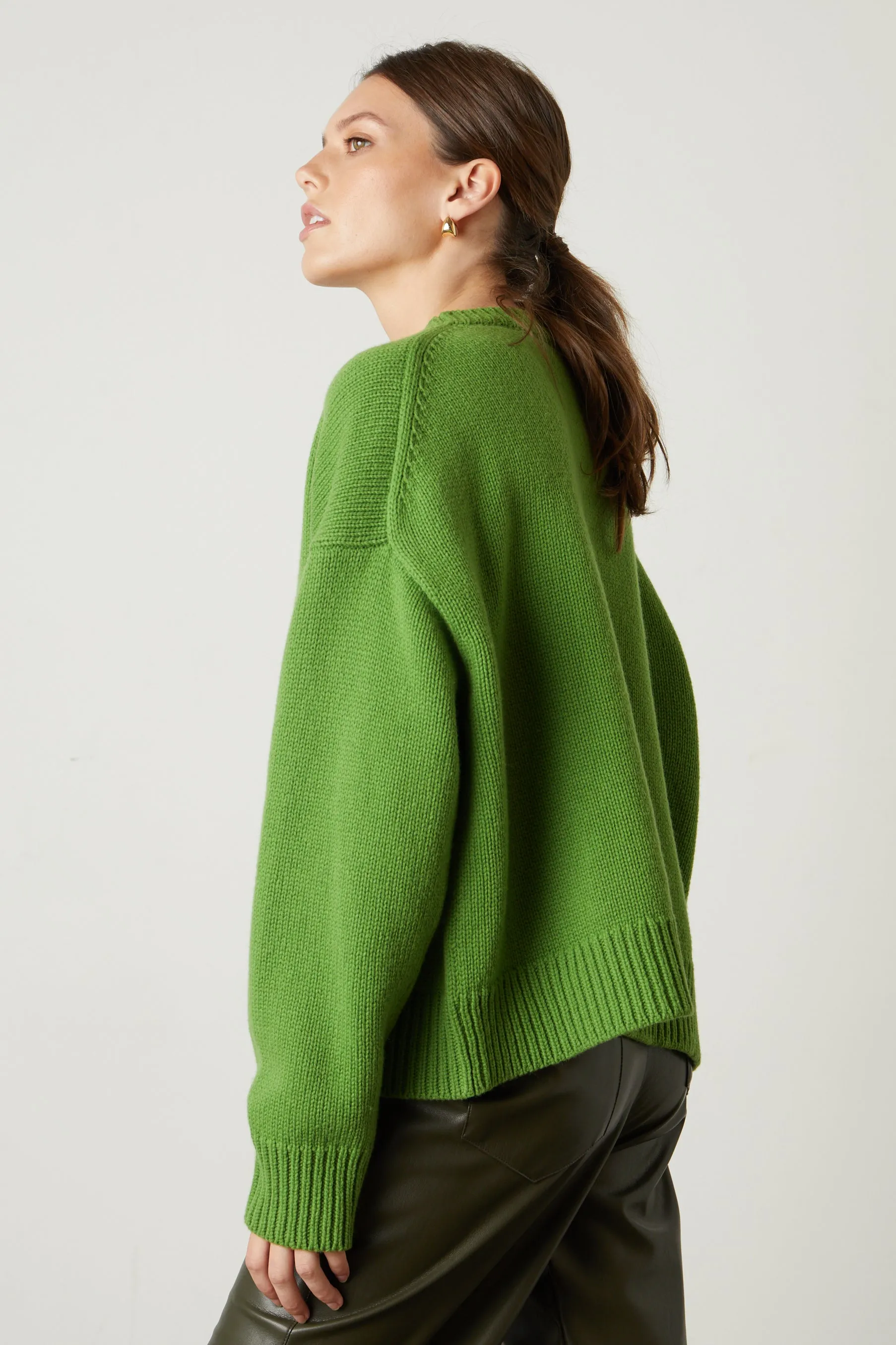 AURORA BUTTON FRONT CARDIGAN IN ALOE