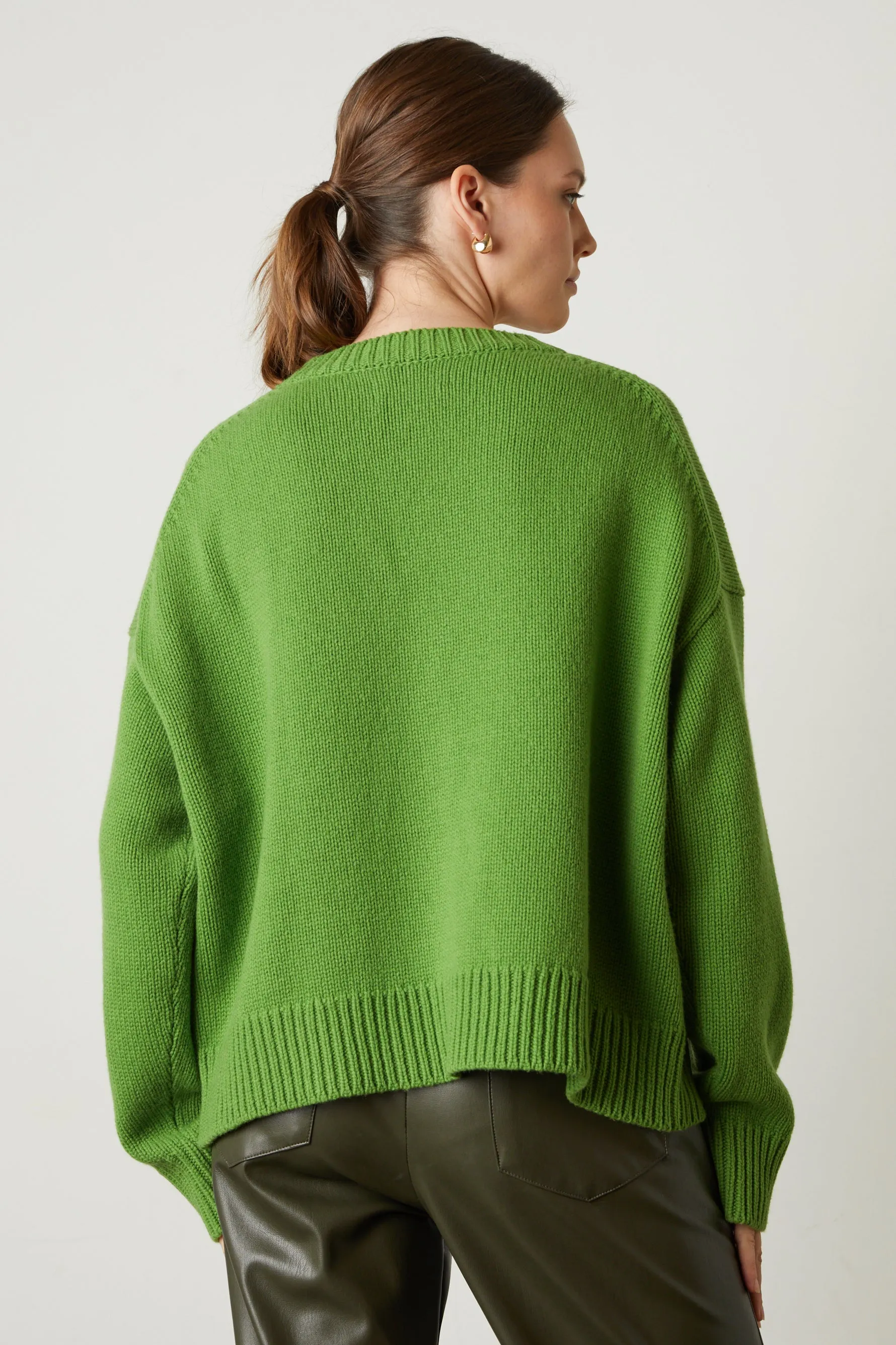 AURORA BUTTON FRONT CARDIGAN IN ALOE