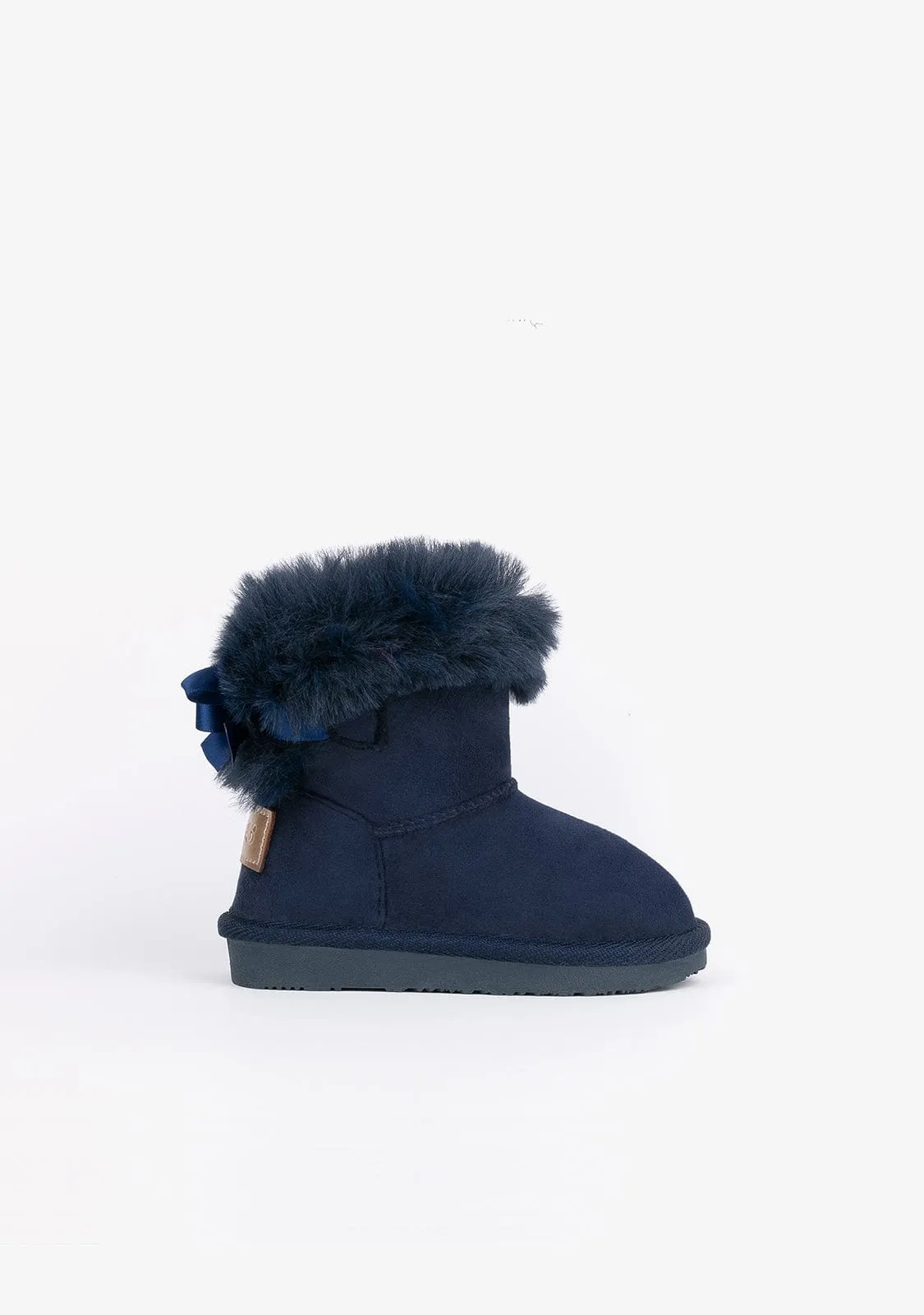 Baby's Navy Bow Water Repellent Australian Boots