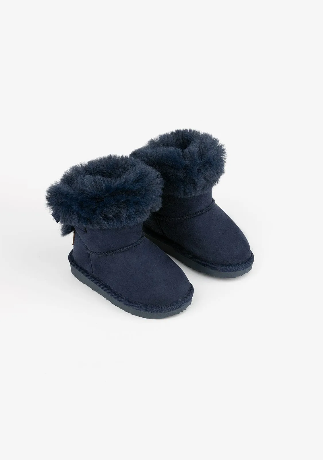 Baby's Navy Bow Water Repellent Australian Boots