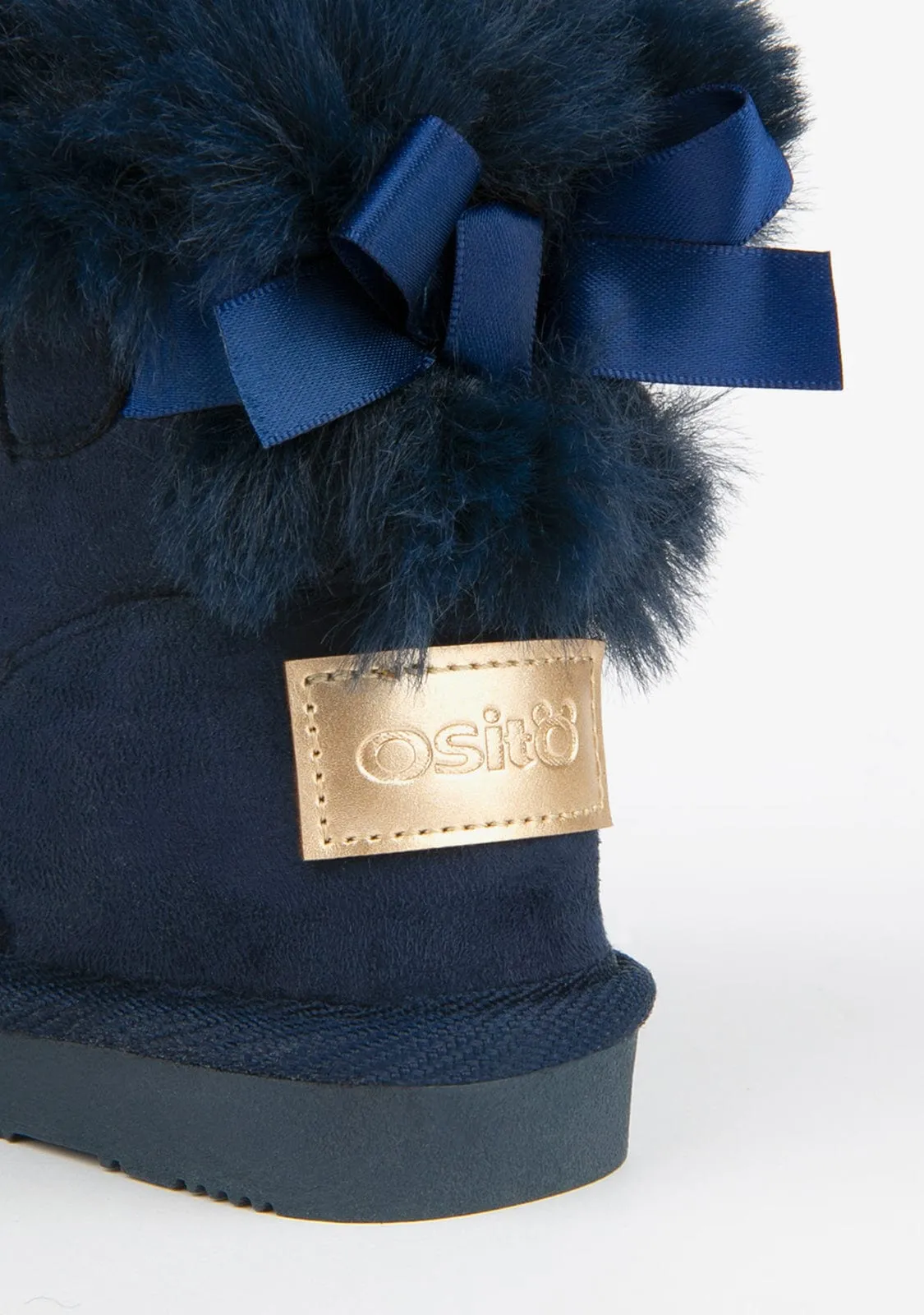 Baby's Navy Bow Water Repellent Australian Boots