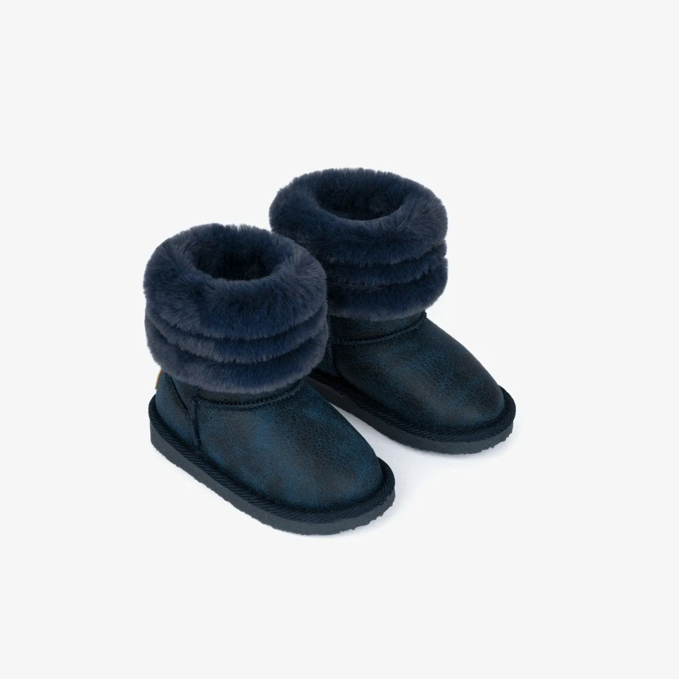 Baby's Navy Fur Australian Boots