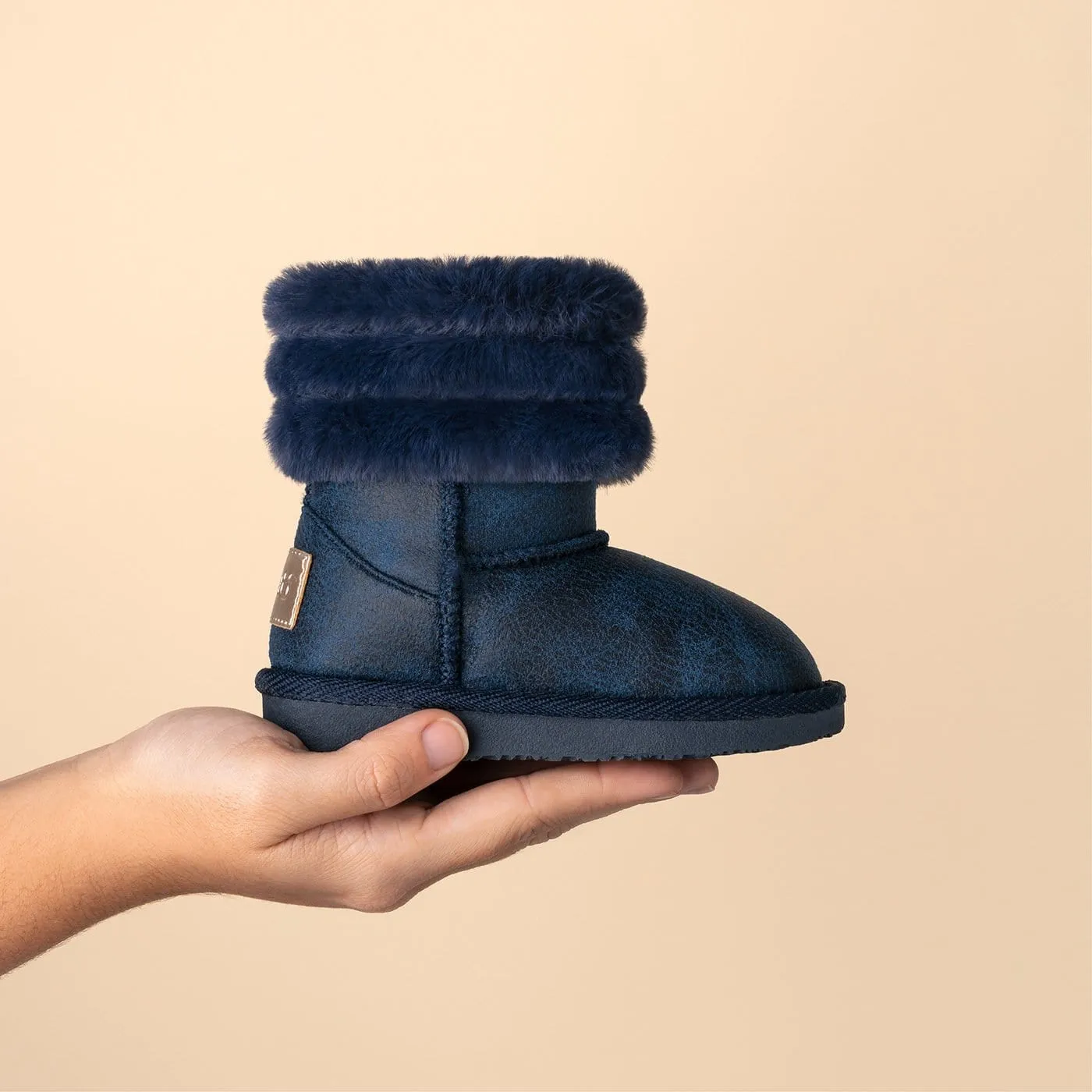 Baby's Navy Fur Australian Boots