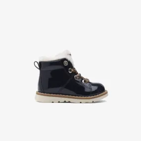 Baby's Navy Patent Leather Boots