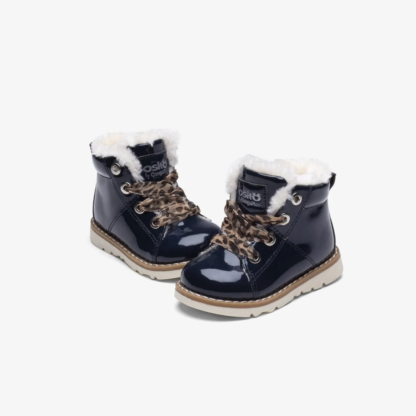 Baby's Navy Patent Leather Boots