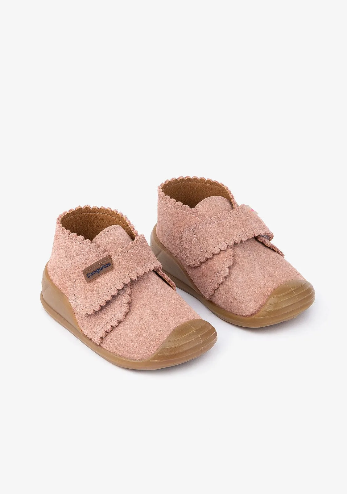 Baby's Pink First Steps Waves Ankle Boots