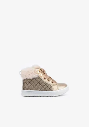 Baby's Platinum Quilted Ankle Boots Napa