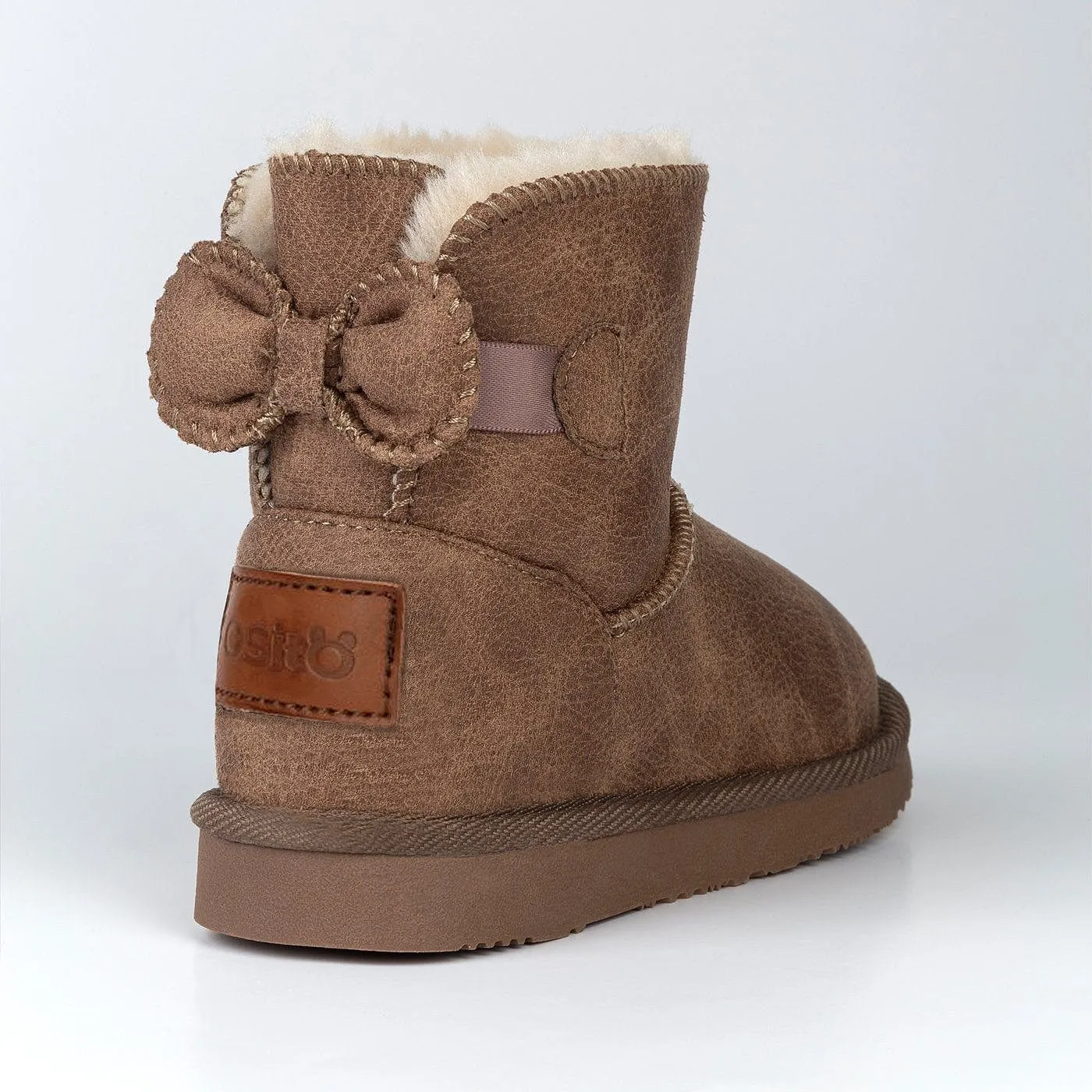 Baby's Taupe Bow Australian Boots