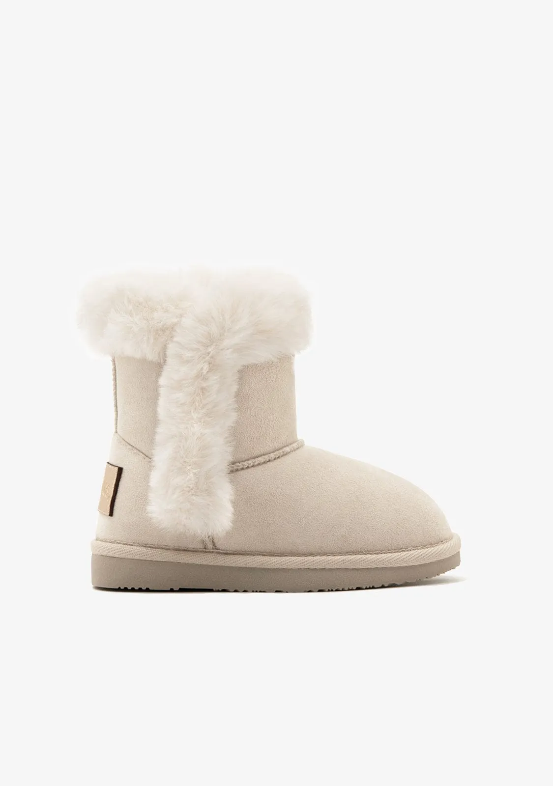 Beige Fur Water Repellent Australian Boots