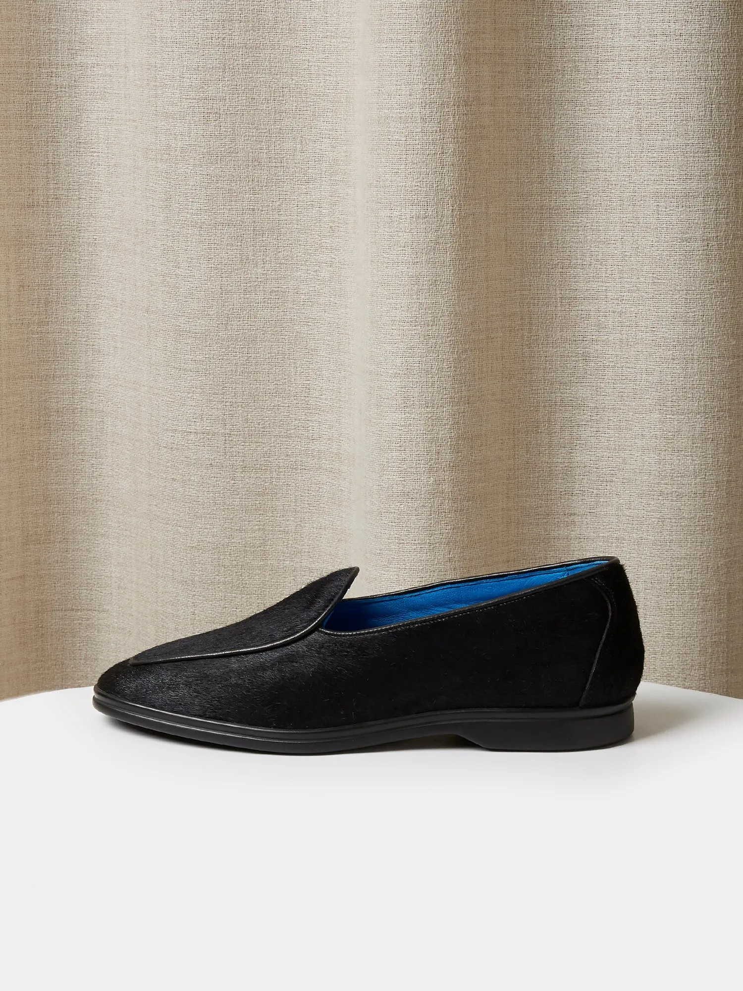 Belgian Loafers in Black Pony Hair