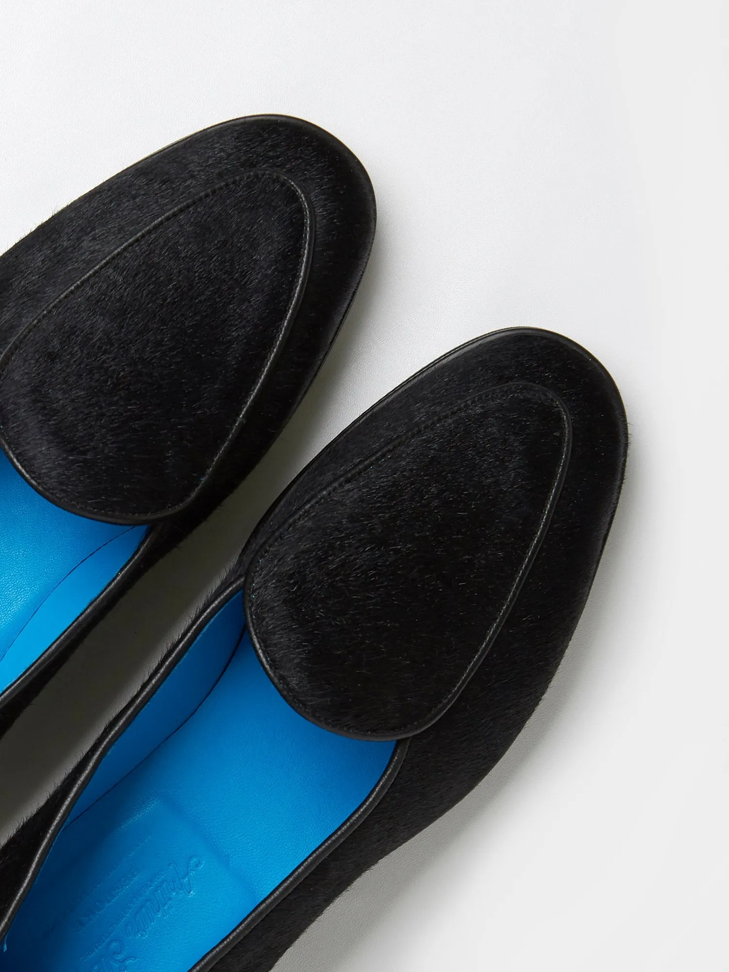 Belgian Loafers in Black Pony Hair