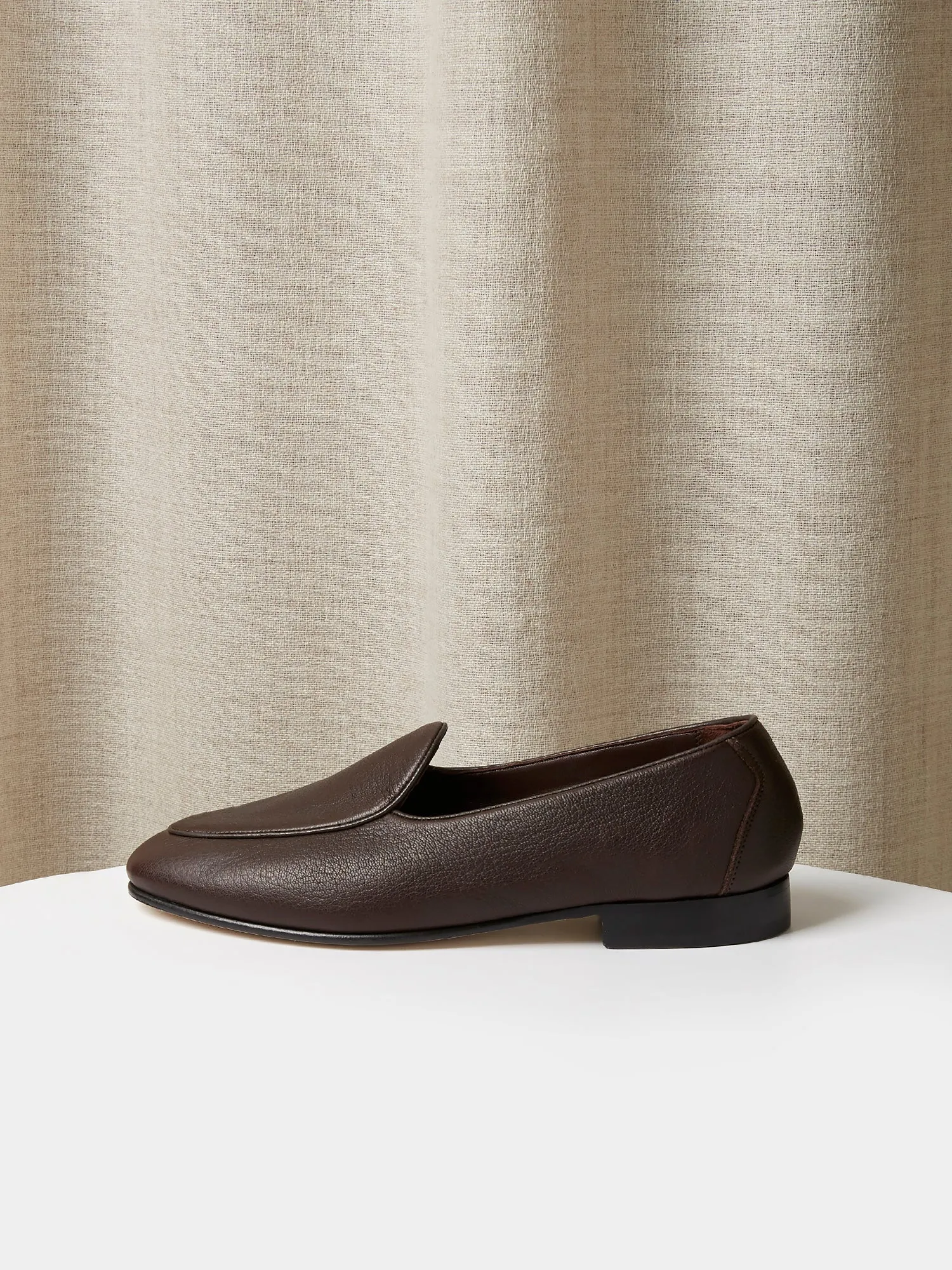 Belgian Loafers in Brown Deerskin