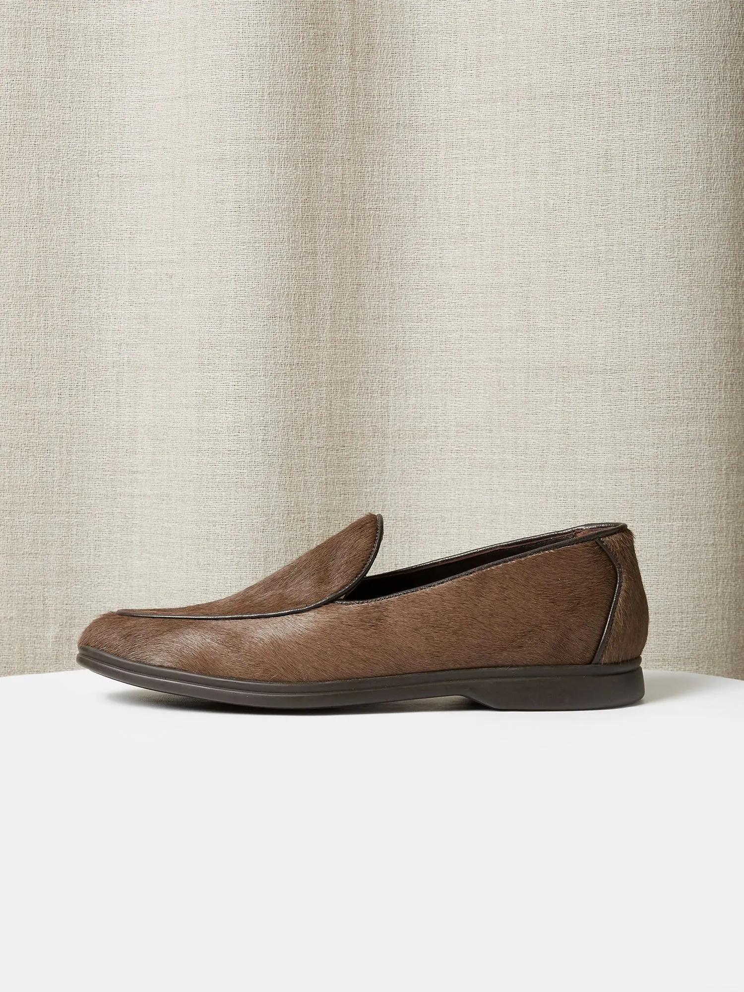 Belgian Loafers in Brown Pony Hair