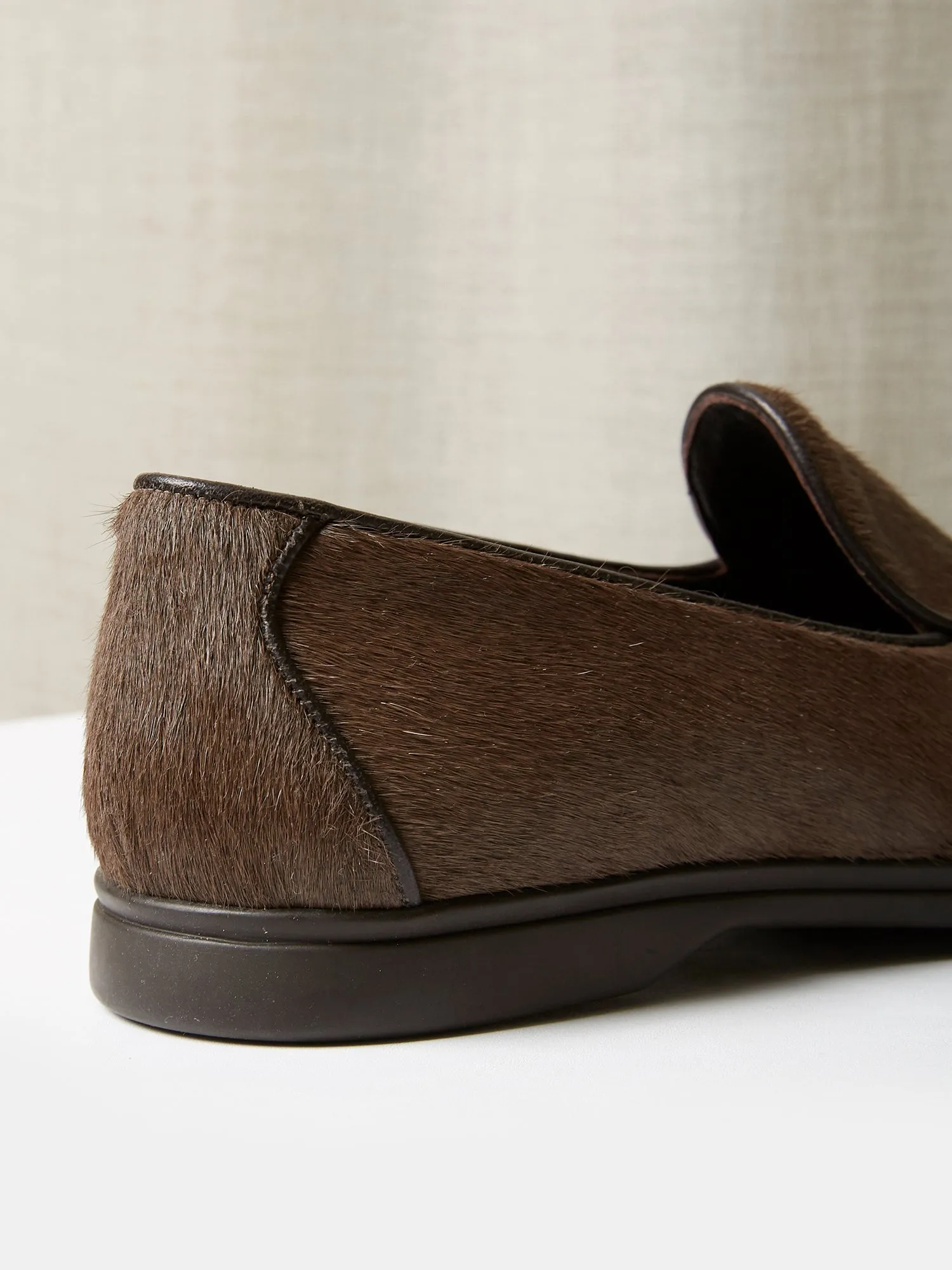 Belgian Loafers in Brown Pony Hair