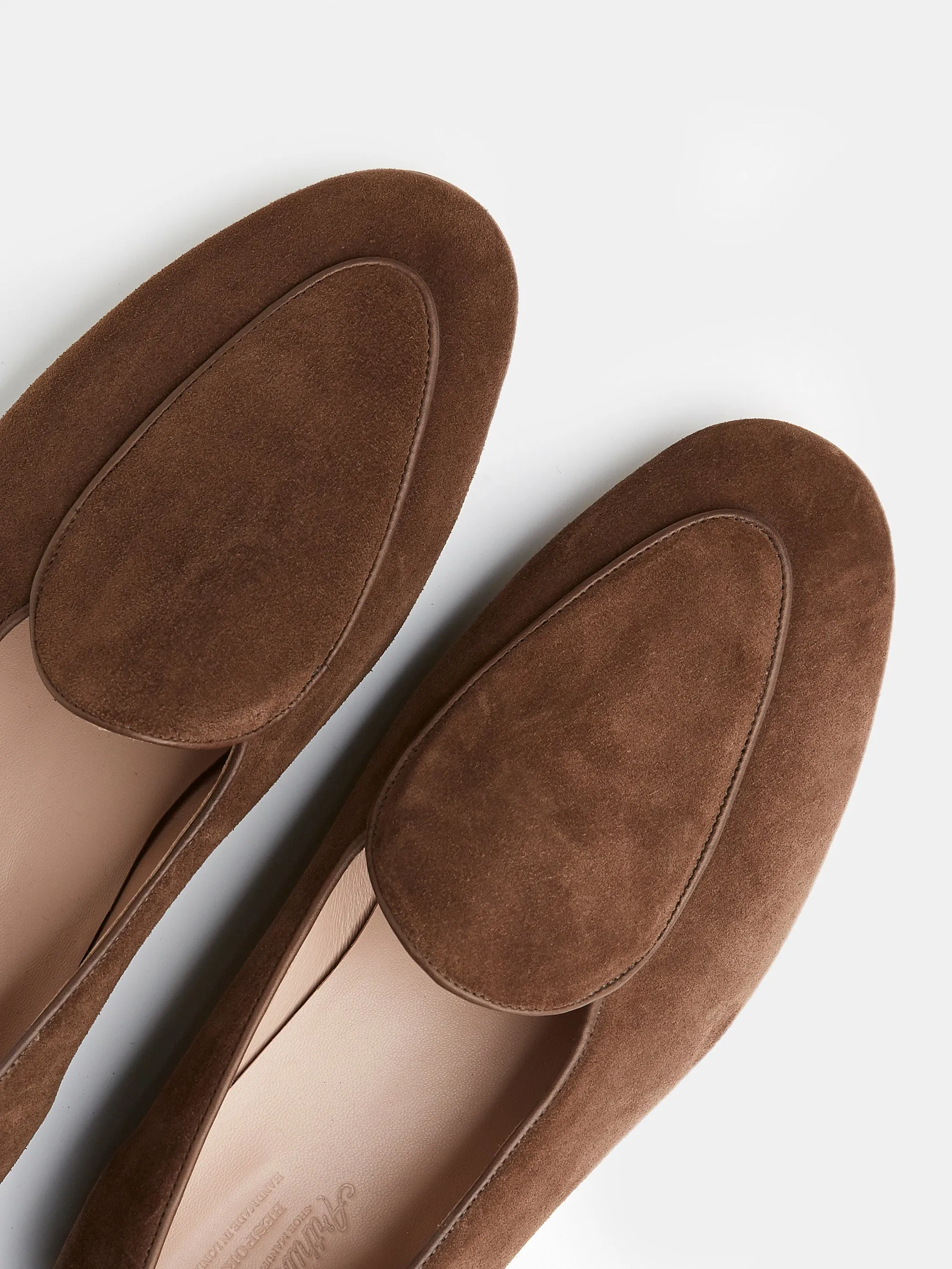 Belgian Loafers in Chocolate Brown Suede