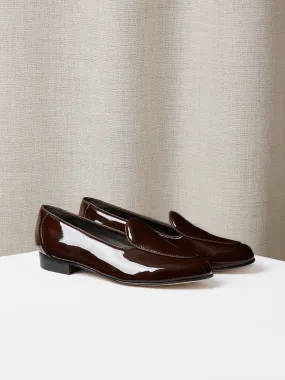 Belgian Loafers in Chocolate Patent