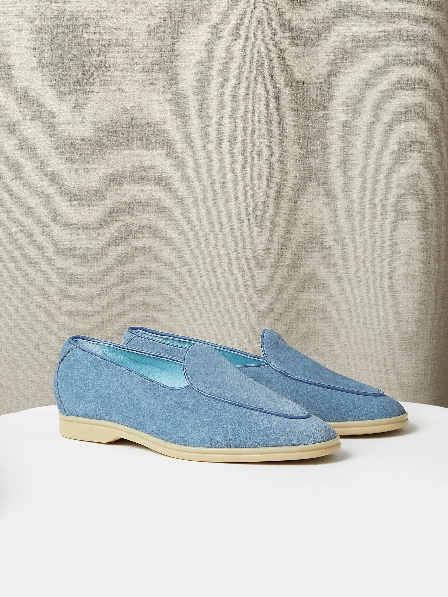 Belgian Loafers in Cote Blue Suede