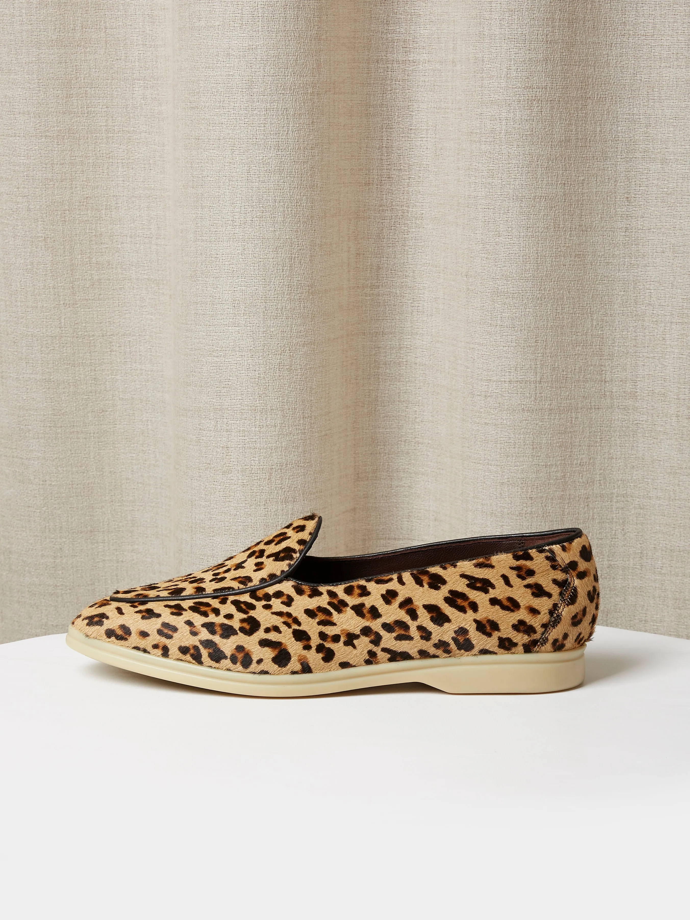 Belgian Loafers in Leopard Print Pony Hair