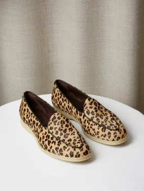 Belgian Loafers in Leopard Print Pony Hair