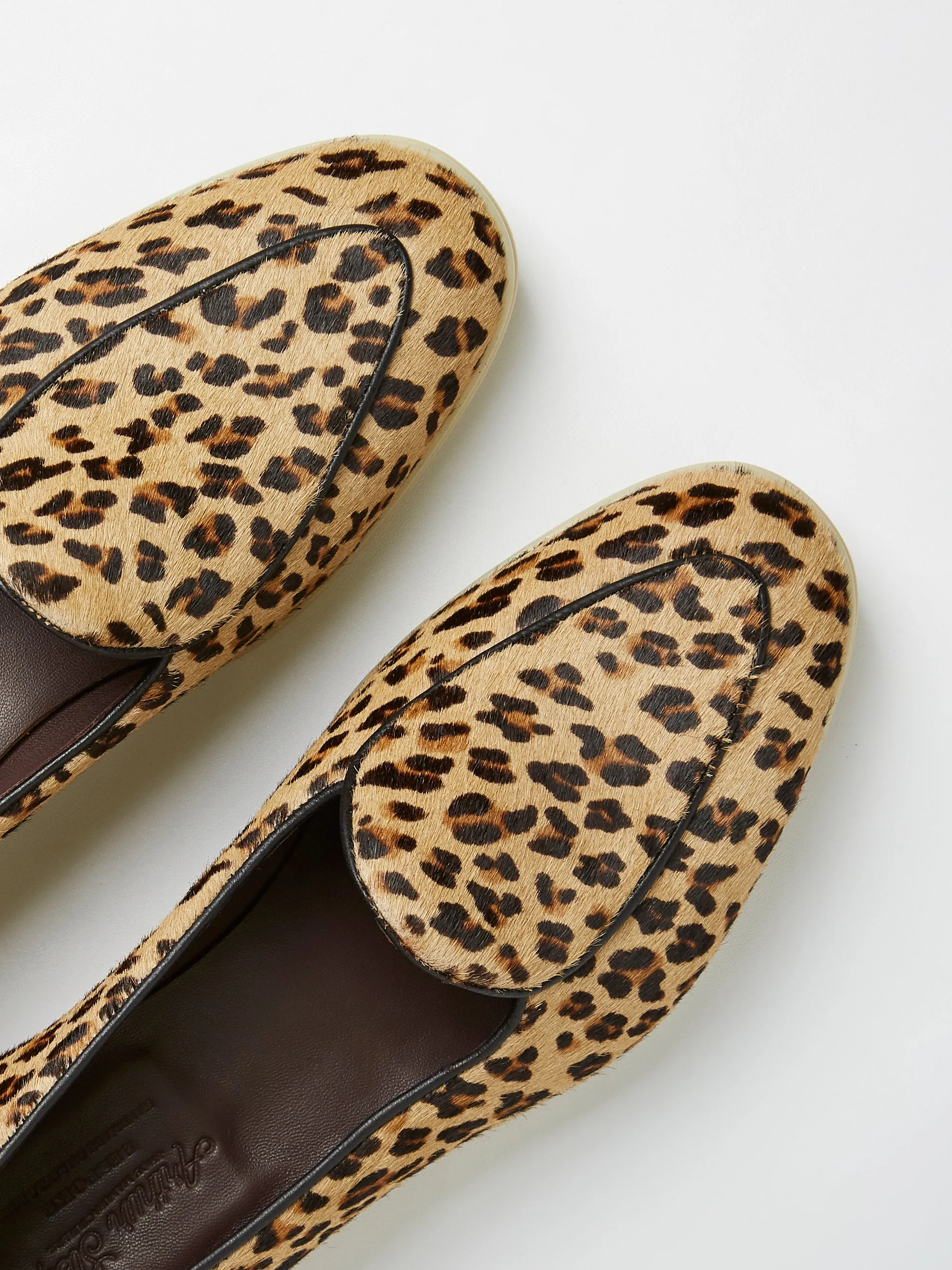 Belgian Loafers in Leopard Print Pony Hair