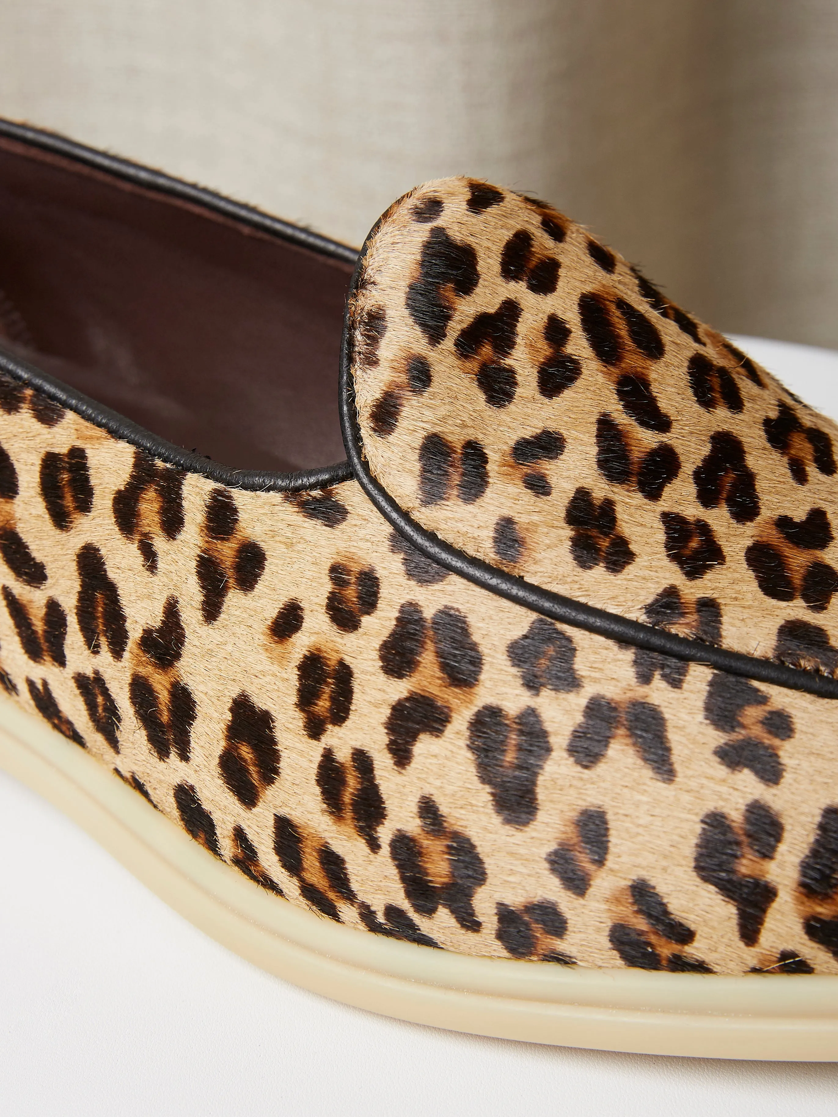 Belgian Loafers in Leopard Print Pony Hair