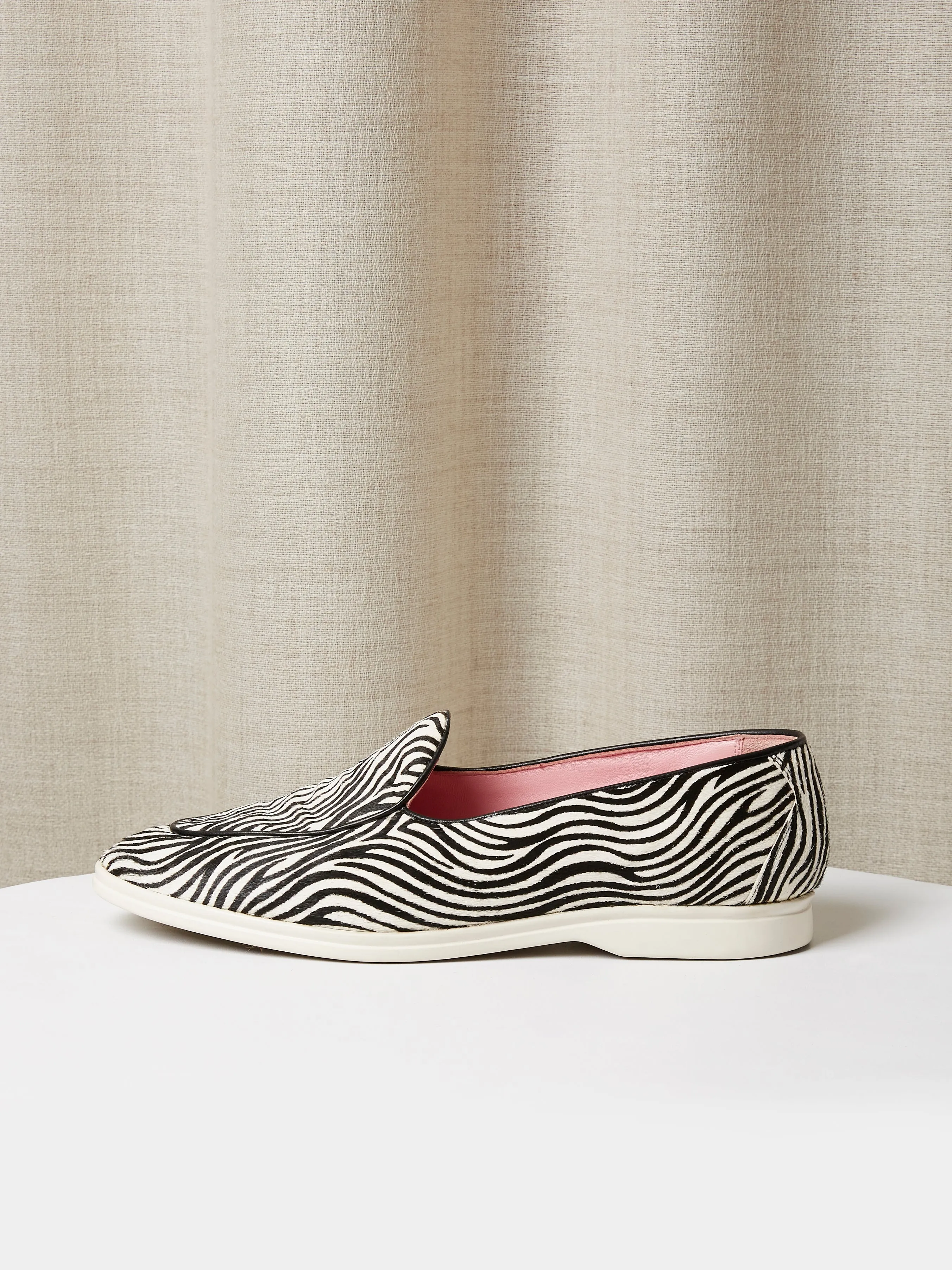 Belgian Loafers in Zebra Print Pony Hair