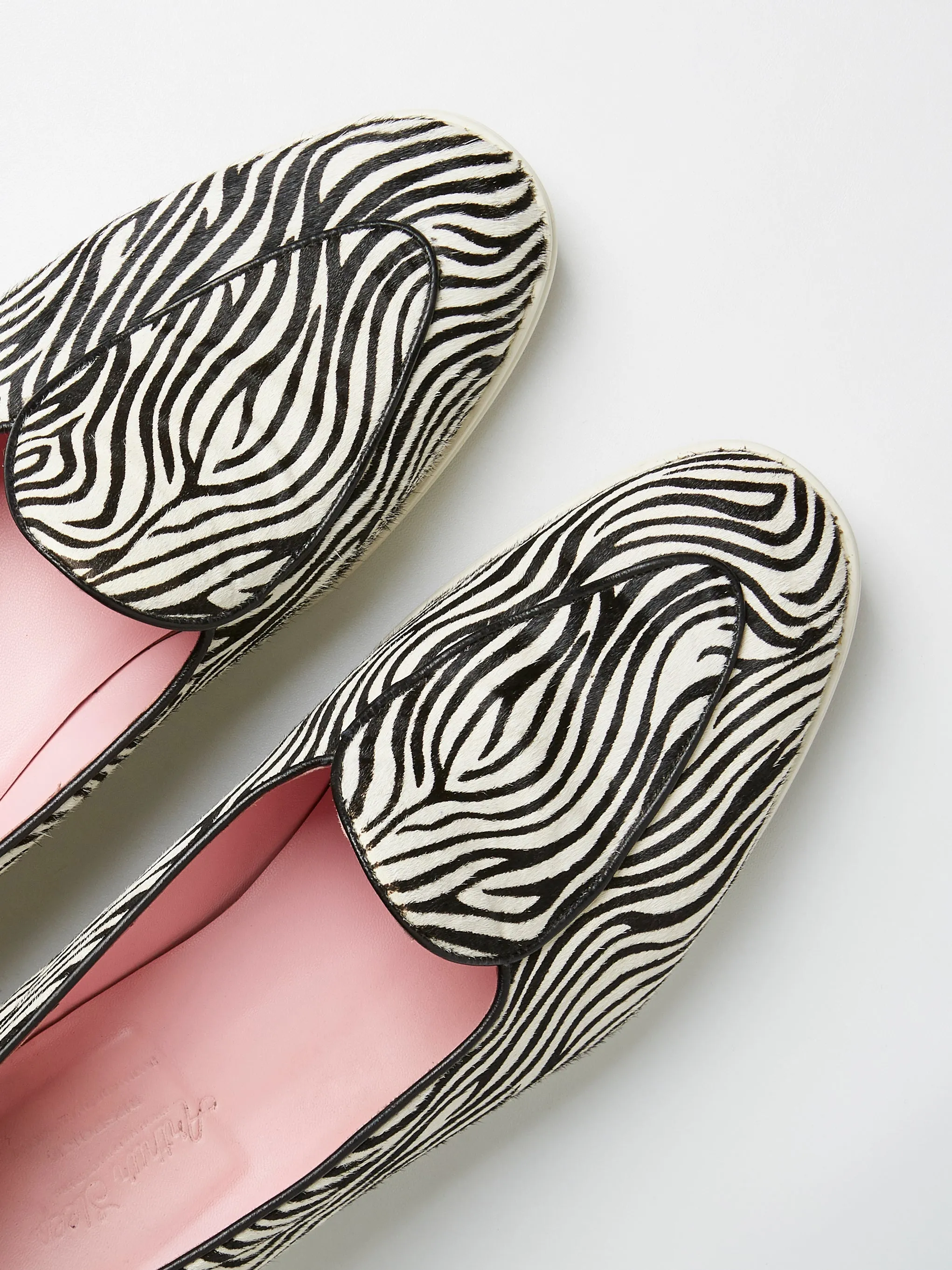 Belgian Loafers in Zebra Print Pony Hair