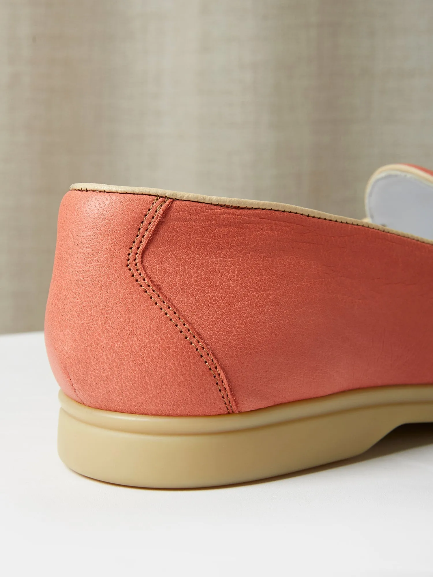 Belgian Tassel Loafers in Coral Deer Leather