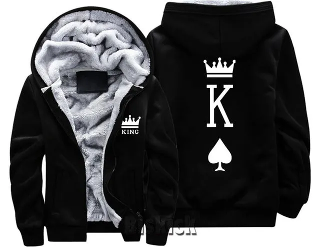 Blue and Grey King Zipper Hoodie