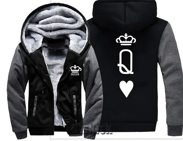 Blue and Grey King Zipper Hoodie