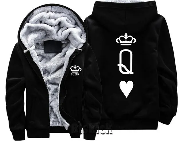 Blue and Grey King Zipper Hoodie