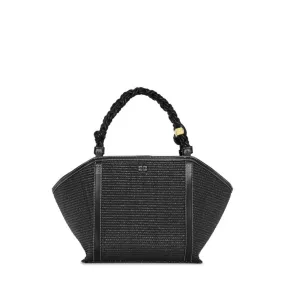 Bou Medium Tote Raffia Bag (Black)