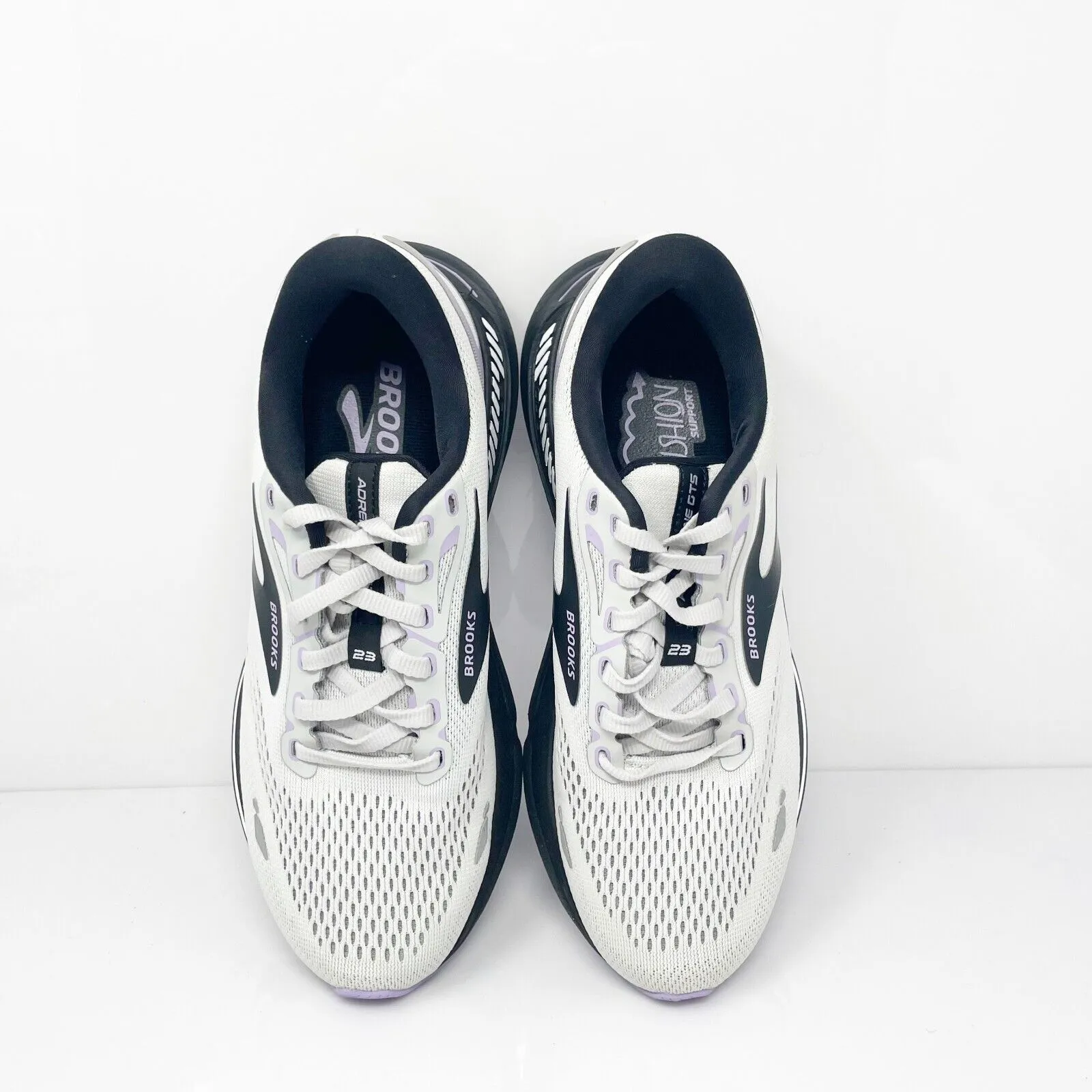 Brooks Womens Adrenaline GTS 23 1203811B039 White Running Shoes Sneakers Sz 8 B