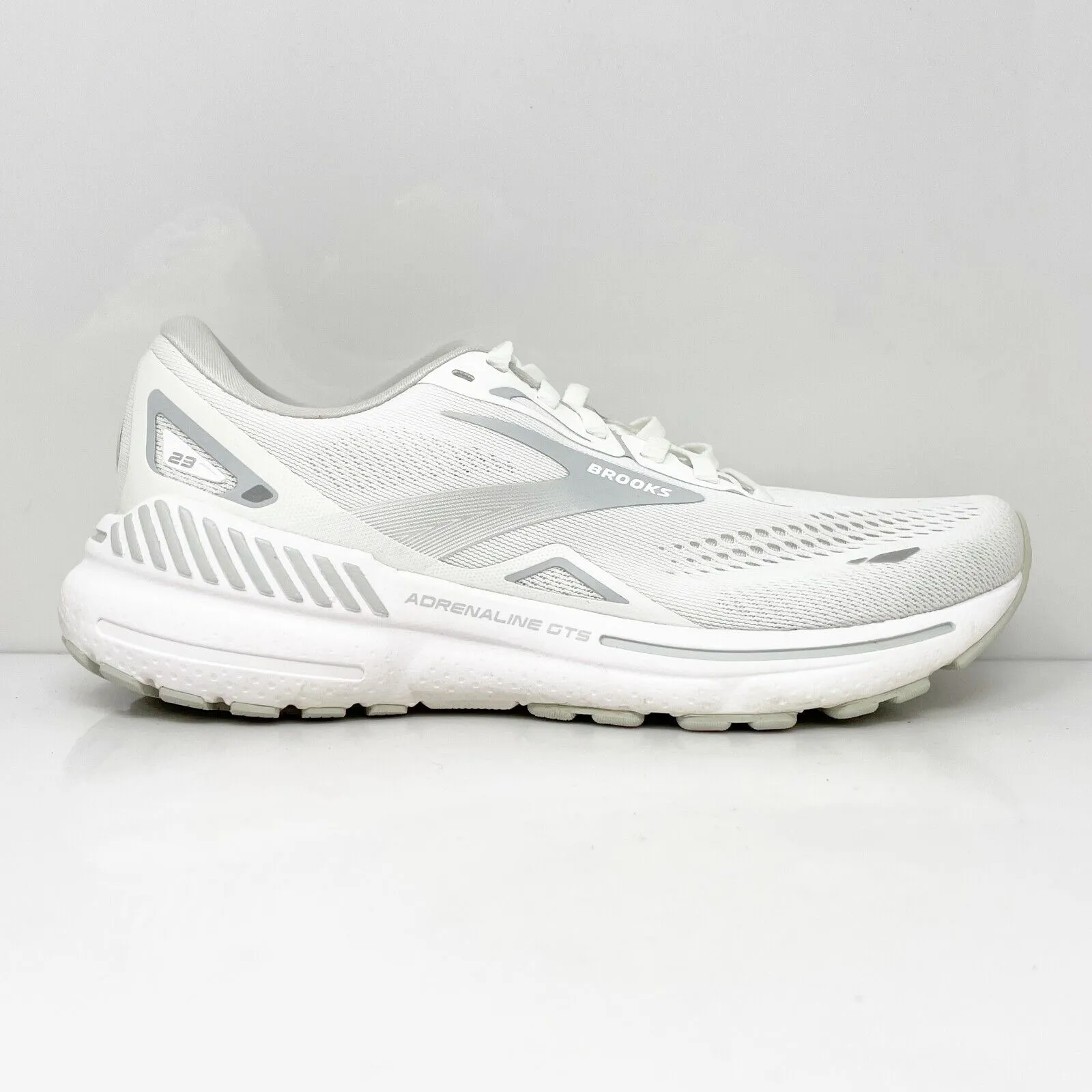 Brooks Womens Adrenaline GTS 23 1203811B104 White Running Shoes Sneakers Size 8B