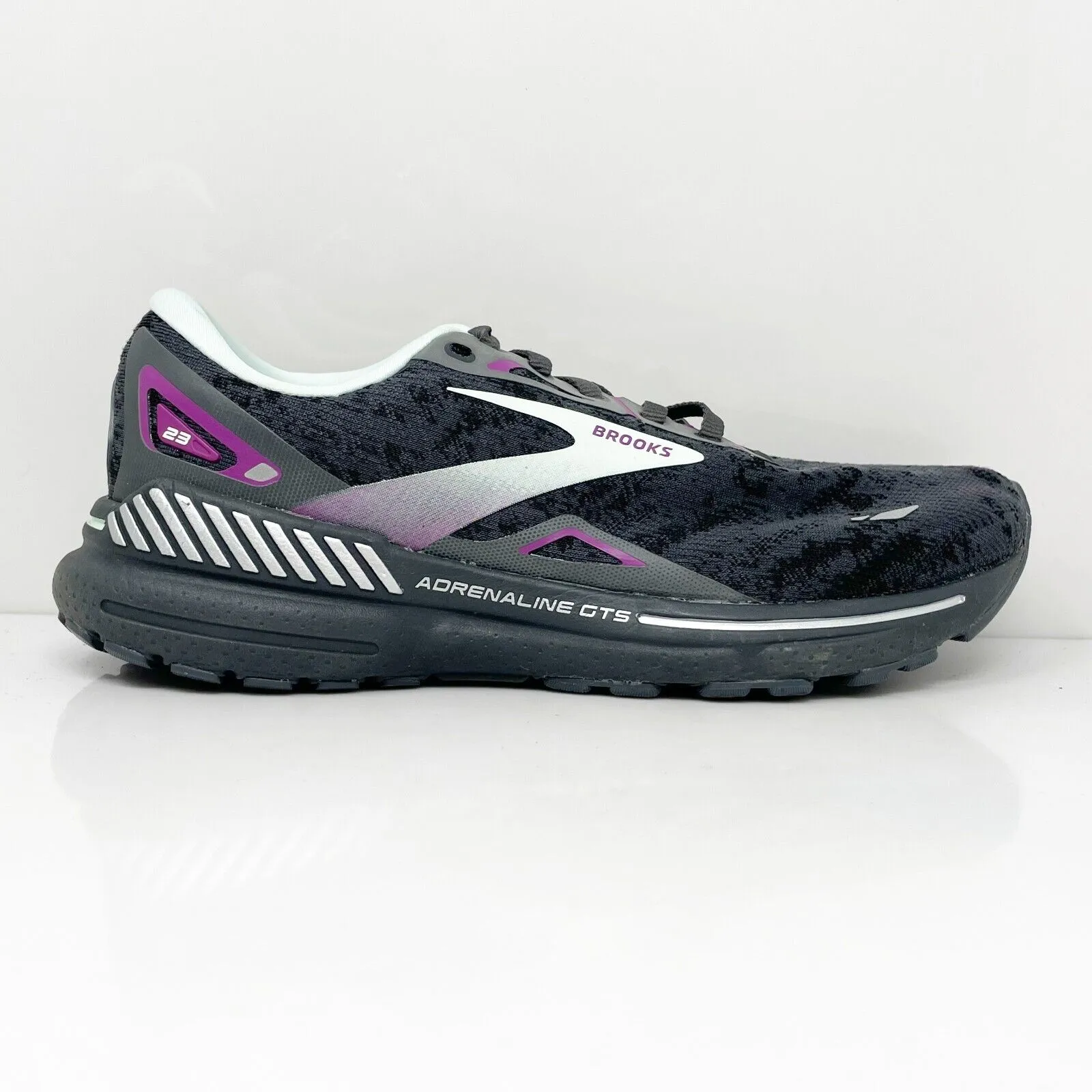 Brooks Womens Adrenaline GTS 23 1203811D072 Gray Running Shoes Sneakers Sz 8.5 D