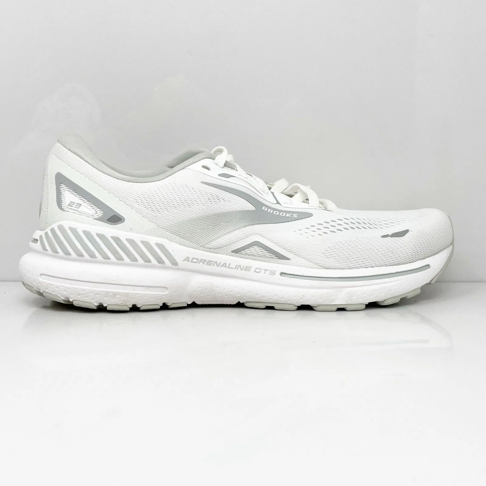 Brooks Womens Adrenaline GTS 23 1203811D104 White Running Shoes Sneakers Sz 11 D