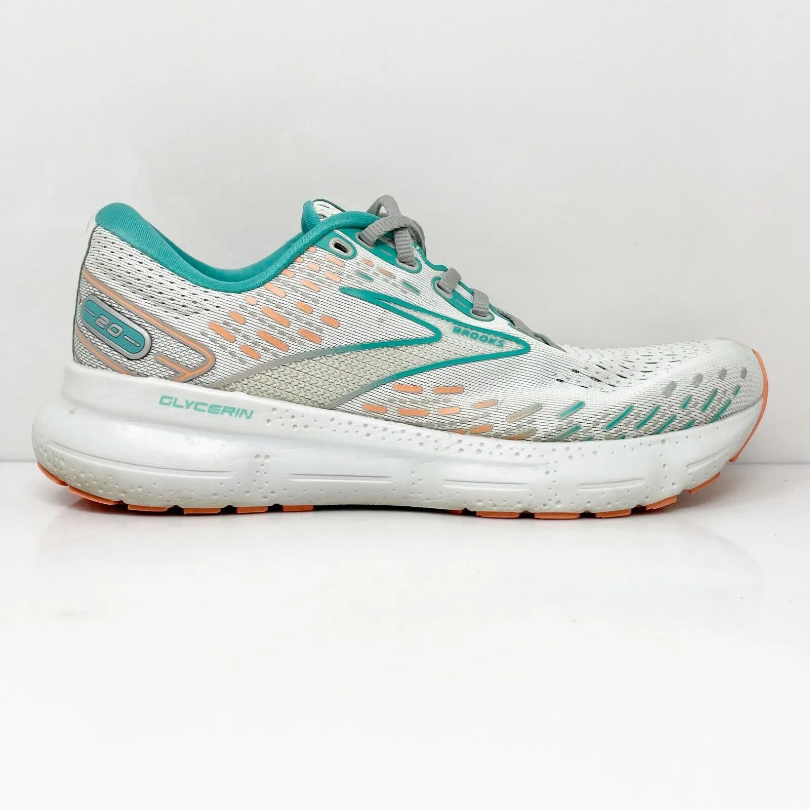 Brooks Womens Glycerin 20 1203691D061 Gray Running Shoes Sneakers Size 8.5 D