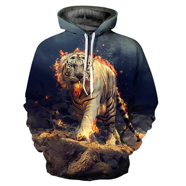 Burning Tiger Hoodie