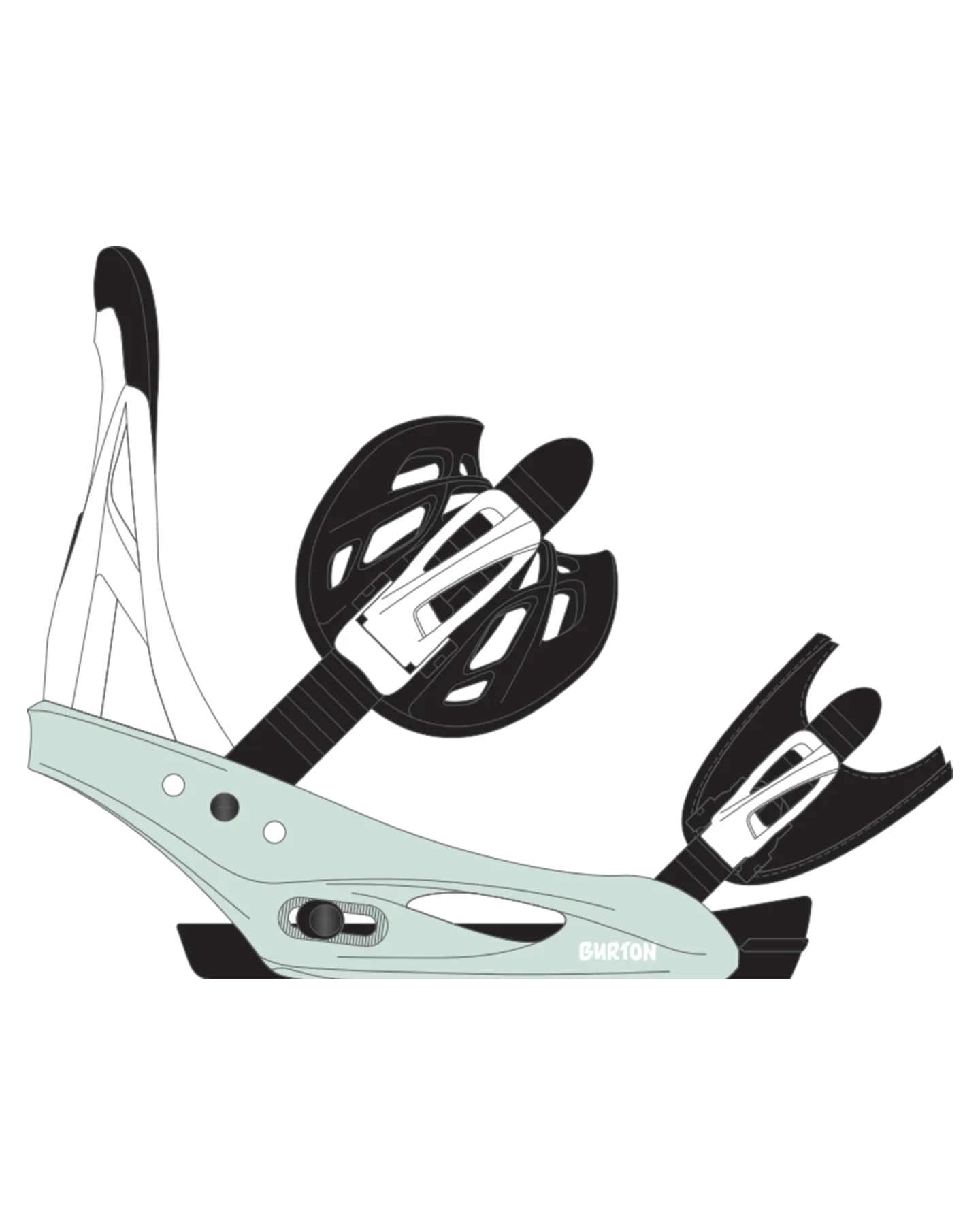 Burton Kids' Smalls Re:Flex Snowboard Bindings - Neo-Mint/White - 2024 | Shop Snowboard Bindings at Trojan Wake Ski Snow &am