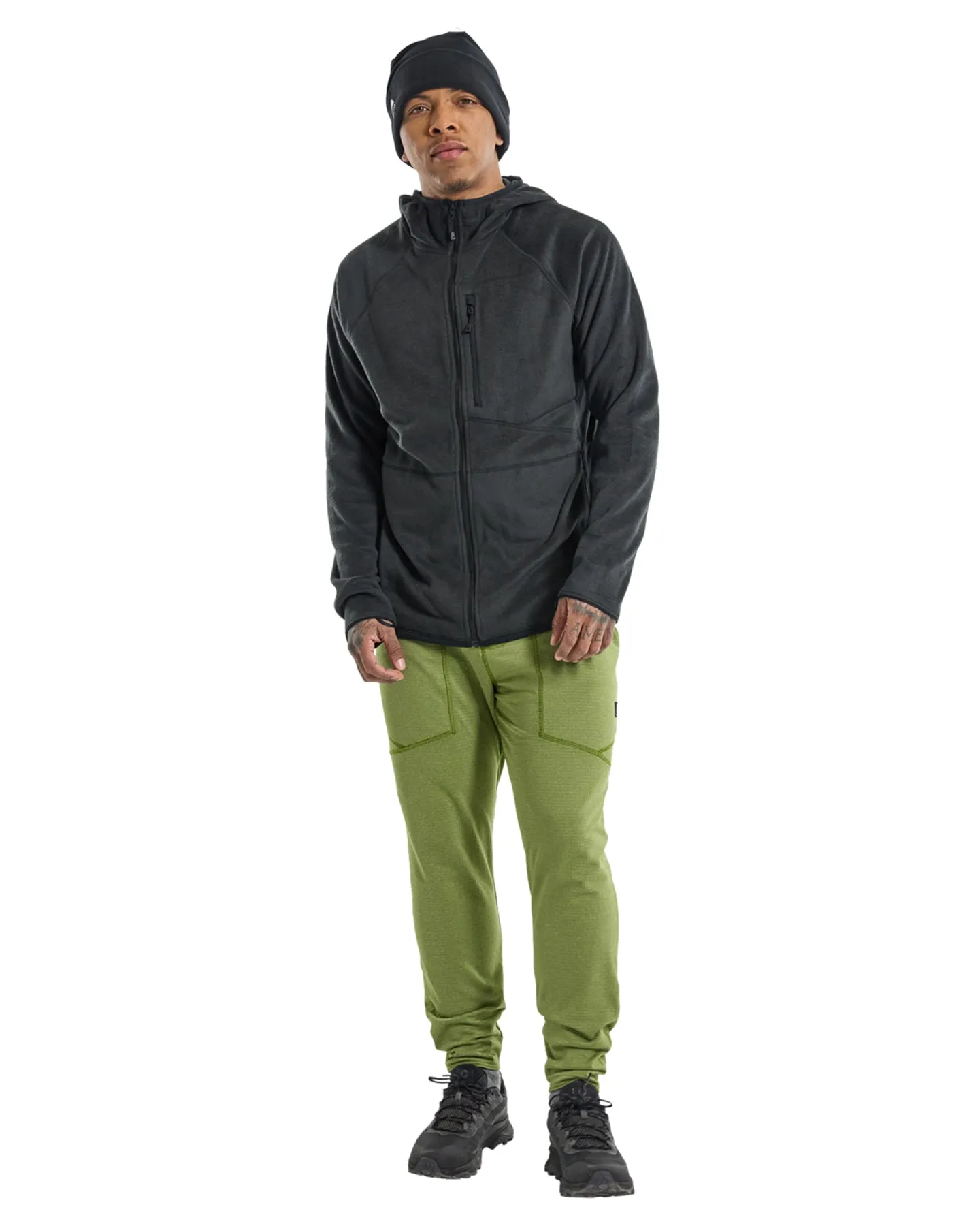 Burton Men's Stockrun Warmest Hooded Full-Zip Fleece - True Black | Shop Clothing at Trojan Wake Ski Snow & Snow Skiers 