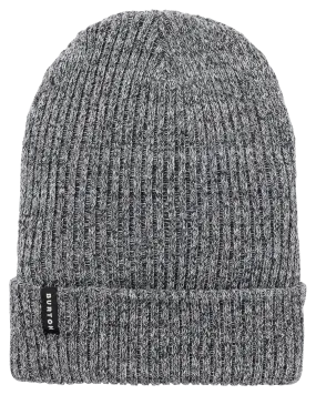 Burton Recycled Rib Beanie - True Black/Stout White Marl | Shop Headwear at Trojan Wake Ski Snow & Snow Skiers Warehouse