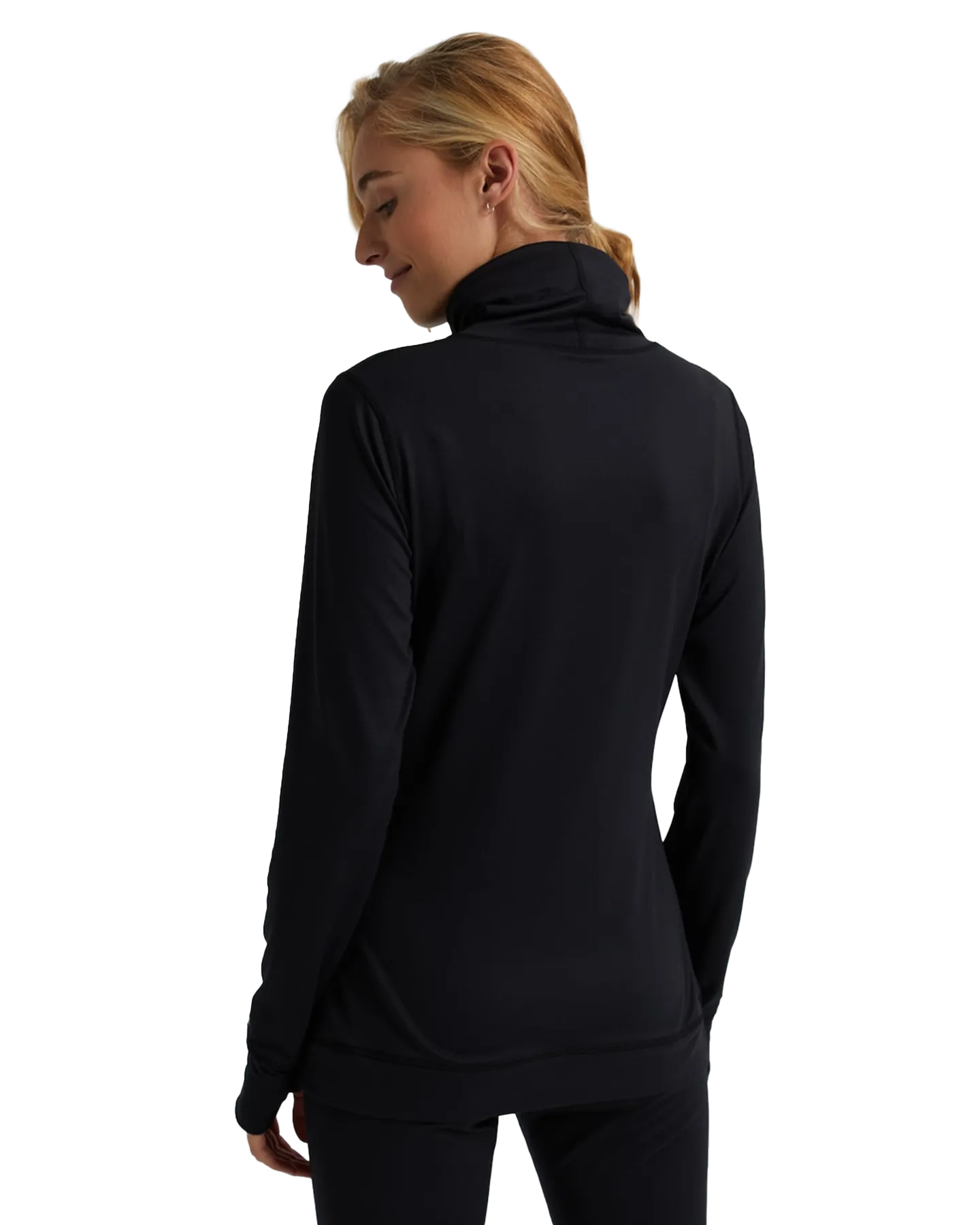 Burton Women's Midweight Base Layer Long Neck Shirt - True Black | Shop Long Johns at Trojan Wake Ski Snow & Snow Skiers