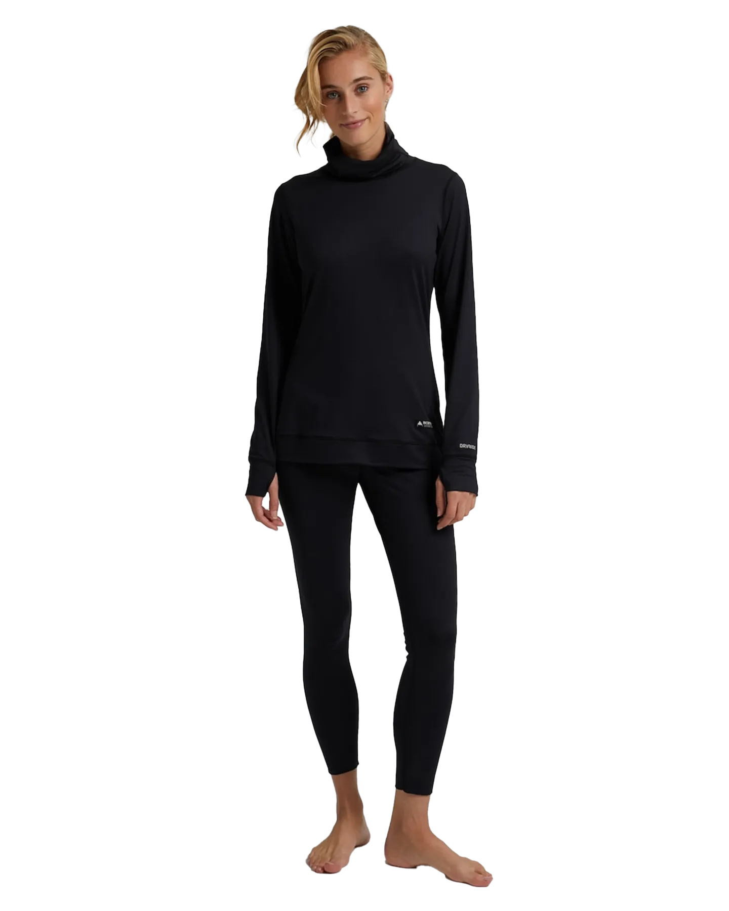 Burton Women's Midweight Base Layer Long Neck Shirt - True Black | Shop Long Johns at Trojan Wake Ski Snow & Snow Skiers