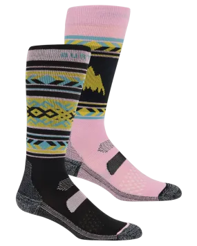 Burton Women's Performance Lightweight Sock 2-Pack - Powder Blush