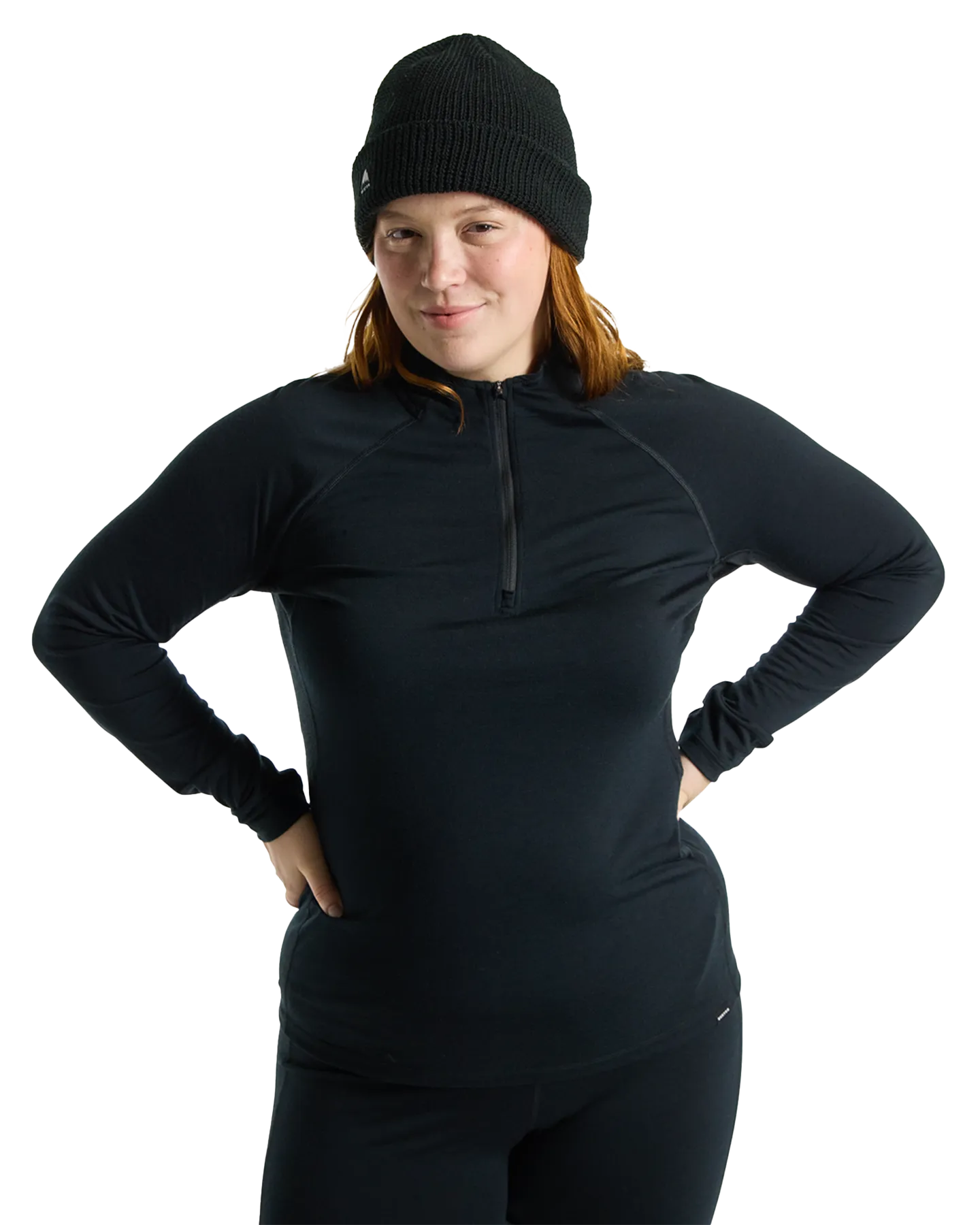 Burton Women's Phayse Merino Quarter-Zip First Layer - True Black | Shop Shirts & Tops at Trojan Wake Ski Snow & Sno