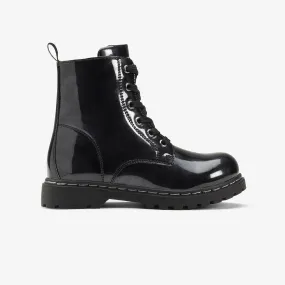 Children's Black Patent Leather Boots