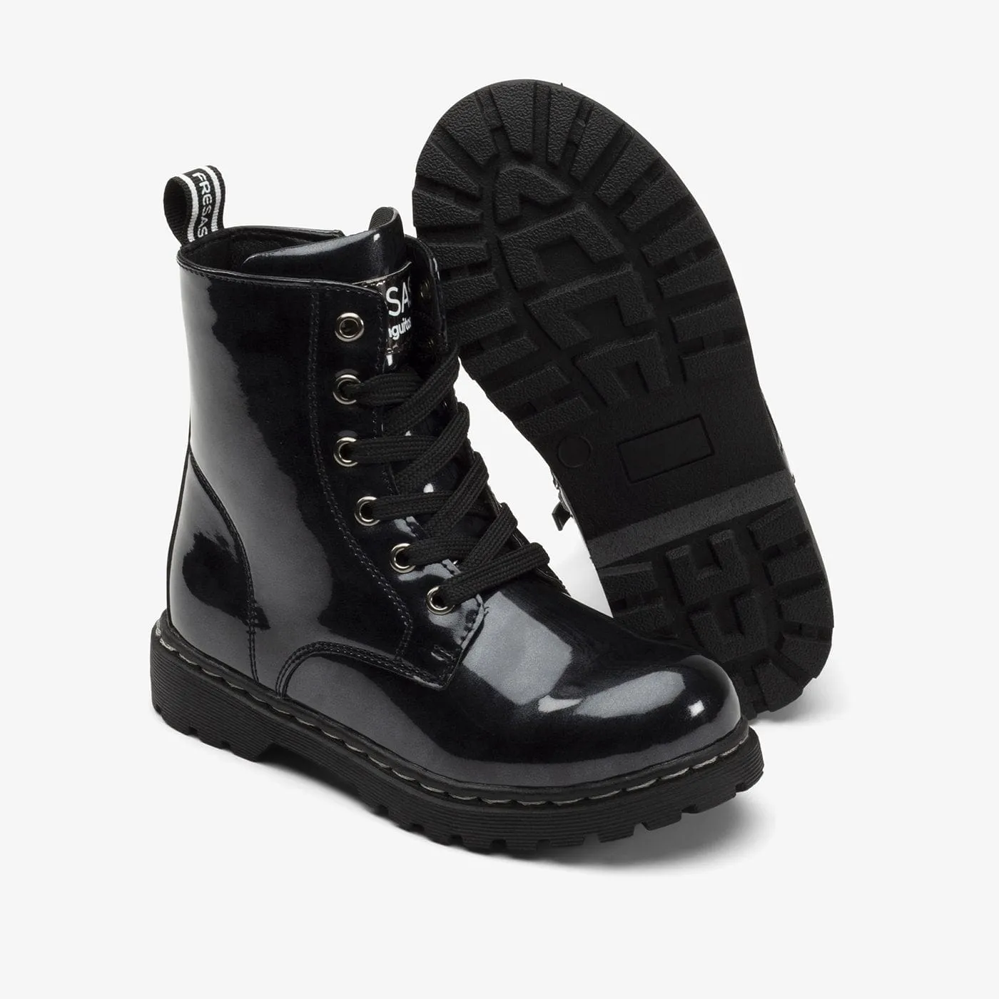 Children's Black Patent Leather Boots